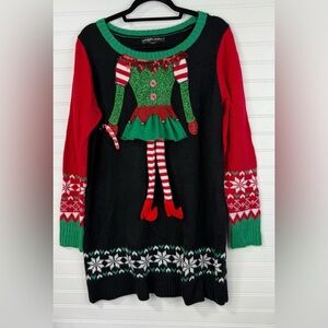 United States Sweaters women’s elf ugly Christmas sweater dress. Size XL